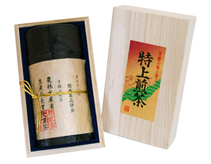 Asahi-can in wooden box
