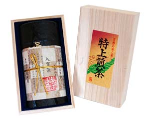 Asahi-can in wooden box.